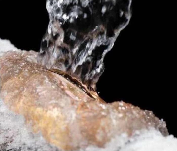Frozen pipe that has burst